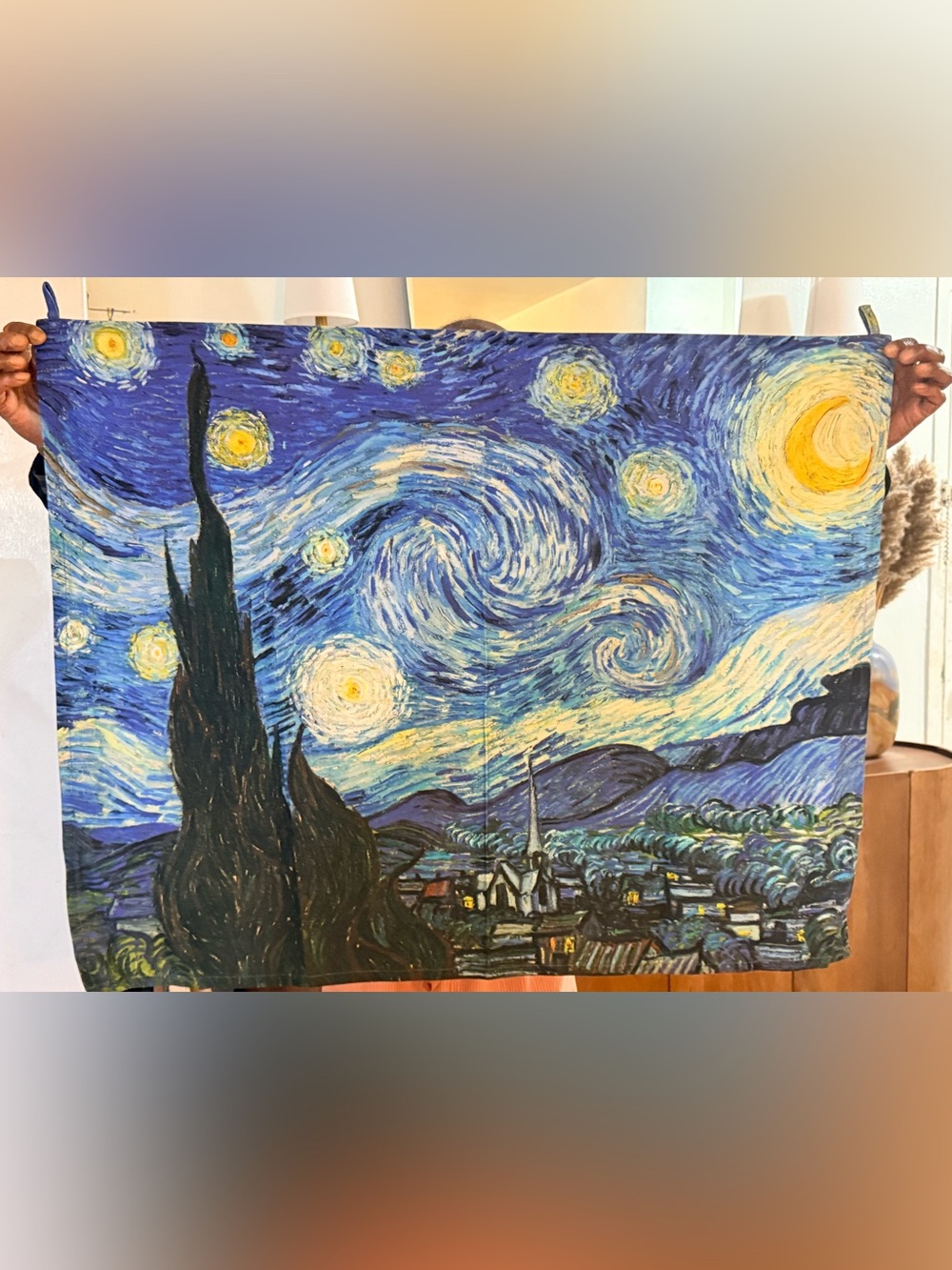 Urban Outfitters Blue and Yellow Starry Night Tapestry